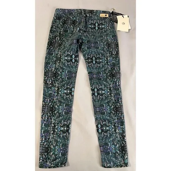 Haikure New Montreal Jeans Made In Italy Sz 30 Print Heart Blue‎ NWT - Picture 8 of 10